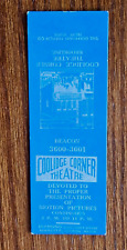 Vintage Matchbook Cover College Corner Theatre Coolidge Corner Theatre Brookline picture