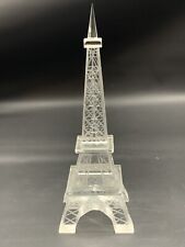 Vintage Cut Etched Crystal Glass Eiffel Tower Paris France Figurine picture
