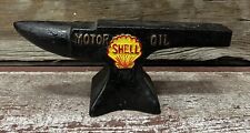 SHELL Gasoline & Oil 1927 Heavy Cast Iron Anvil, 9” Long picture