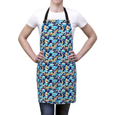 Oriental Midnight Blue Magic Dragon Patterned Apron picture
