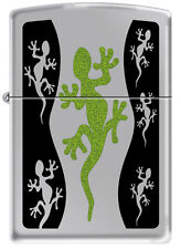 Zippo Green Lizard Gecko High Polish Chrome Windproof Lighter 21149 RARE picture