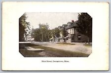 Georgetown Massachusetts~Main Street Storefront Awnings~c1910 Postcard picture
