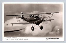 RPPC RAF Hawker Demon Biplane Fighter FLIGHT Photograph Postcard picture
