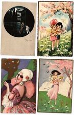 ART DECO CHILDREN GLAMOUR 12 Artist Signed Vintage Postcards Cloisters (L5620) picture