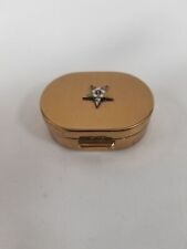 Vintage Masonic Emblem Enamel on Brass Tone Pill Box picture