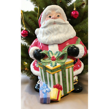 Fitz and Floyd Cookie Jar Happy Holidays Collection 2004 Santa With Original Box picture
