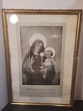 Antique 17x24 Print Framed Our Lady Of The Most Blessed Sacrament Pray For Us  picture