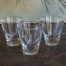 3 Vintage Blakely Oil Gas Saguaro Etched Cactus 6oz Neat Shot Glass Libbey Drink picture