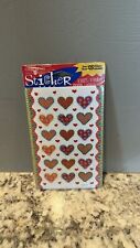 Sealed Vintage American greetings forget me not patchwork heart stickers 8 sheet picture