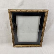 Vintage Ornate 1930s Antique 13 x 17 Carved Wood Picture Frame Liner With Glass picture