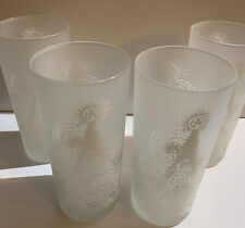 Set of 4 Georges Briard Frosted Christmas Tree Glasses picture