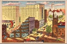 ALBANY, New York Postcard WELLINGTON HOTEL Artist's Street View / Tichnor Linen picture