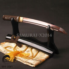 Handmade Electroplating red blade Japanese tanto Damascus Folded steel Full tang picture