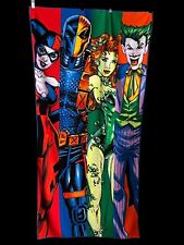 HTF DC Villain Suicide Squad Towel Joker Harley Quinn Deathstroke Ivy Six Flags picture