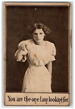 c1910's Angry Woman You Are The One I Am Looking For Posted Antique Postcard picture