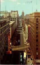 1950s High View of Downtown Streets Milwaukee Wisconsin Vintage Postcard picture