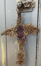 Antique Victorian Tinsel & Purple Shooting Star Christmas Ornament picture