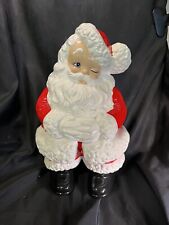 VINTAGE CERAMIC WINKING SANTA CLAUSE 14.5” SIGNED  picture
