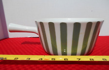 Vintage Lyngby Porcelain Denmark Small Pot Green and White Stripes picture