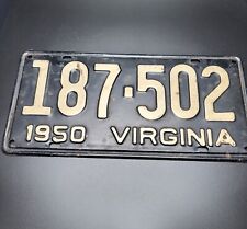 1950 Virginia License Plate Vintage Collectible #187-502 picture