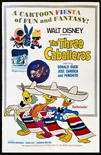 WALT DISNEY THREE CABALLEROS 1 Sheet MOVIE Poster - DONALD DUCK 1977 High Grade picture