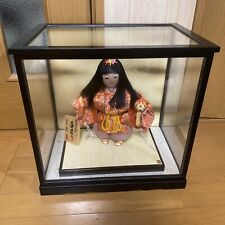 Japanese antique, vintage doll with glass case Kaga Tokyo Kyugetsu picture