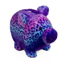 FABNY Purple Gradient Print Plush Jumbo Piggy Bank Coin Bank w/ Stopper 11x11x9 picture