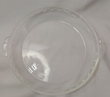 Vintage 1970's Pyrex Clear Glass Pie Dish #229 w/ Fluted Edge and Handles 9.5