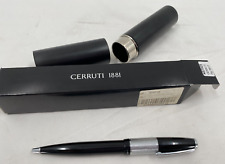 Vintage New In Box Cerruti 1881 Luxury Ballpoint Pen Black and Silver Details picture