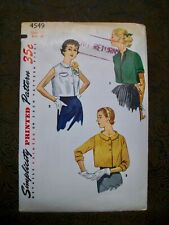 MCM Simplicity Vintage 50s Sewing Pattern 4549 Short Jacket 11 Classy Jackie O picture