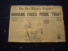 1933 MAY 23 THE DES MOINES REGISTER NEWSPAPER - MORGAN FACES PROBE - NP 6034 picture