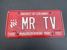 Vtg Exp DC Vanity License Plate 1991 Inauguration Low MR TV Bob Beckel picture