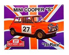 Mini Cooper S Rallye Monte-Carlo 1st Place Colorful Metal Sign Decoration picture