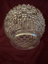 Vintage 3 1/8” Fitter Base Diamond Cut Light Globe 6” Round Ball.  3 Available. picture