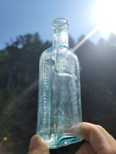 Beautiful Old Pain Killer Remedy Bottle◇1890's Deep Aqua Davis Vegetable Bottle picture