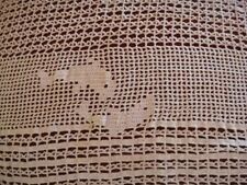 Set of 2 Matching Hand Crochet Cotten Curtain Panels White Dolphins Unique Long picture