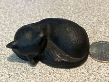 Antique Cast Iron Black Sleeping Fox Paperweight Solid picture