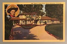 Vintage Western Publishing & Novelty  Gene Autry Hollywood Home Linen Postcard picture