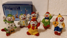 Vintage House Of Lloyd Clowns Birthday Cake Topper Candle Holders 6 Figurines picture