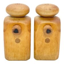 Handcrafted Wooden Block Country Style Salt and Pepper Shakers 4.5