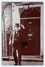 c1950 Former Prime Minister Winstone Churchill Downing Street London Postcard picture