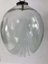 Antique 8” Kugel Oval Egg 1840-1900 Clear Etched Thick Glass German Ornament picture