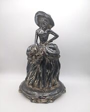 Antique Silvered Terracotta Woman Lady Sculpture Figure By Giuseppe Granello picture