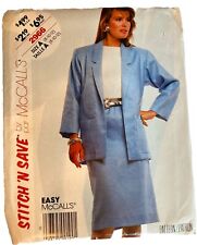 Misses Jacket And Skirt Mccalls 2966 Easy Stitch And Save SZ 8 – 10–12 VTG 1987 picture