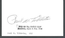 Paul W. Tibbets autographed Card / Album Page COA WWII Atomic Bomb 1945 picture