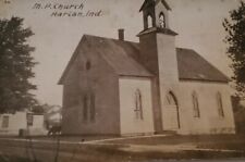 1907-1915 M.P. Church Harlan Indiana Postcard Unposted Horse Buildings picture
