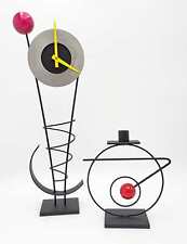 Rick Martin Abstract Modernist Pop Art Memphis Style Clock & Candleholder picture