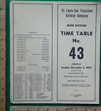 Frisco Lines ST Louis & San Francisco RY ETT River Division December 3 1961 #43 picture