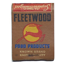 Fleetwood Coffee Food Products Vintage 50s Advertising Matchbook Cover Matchbox picture