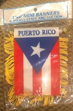 Puerto Rico PR 4 X 6” MINI BANNER FLAG CAR WINDOW MIRROR HANGING W Suction New picture